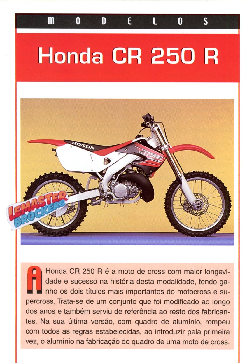FICHE MOTO HONDA CR250 R - MOTOCROSS