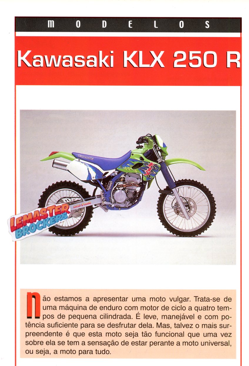 FICHE MOTO KAWASAKI KLX 250 R