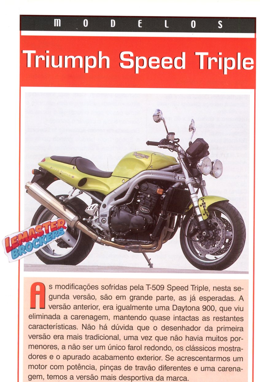 FICHE MOTO TRIUMPH SPEED TRIPLE