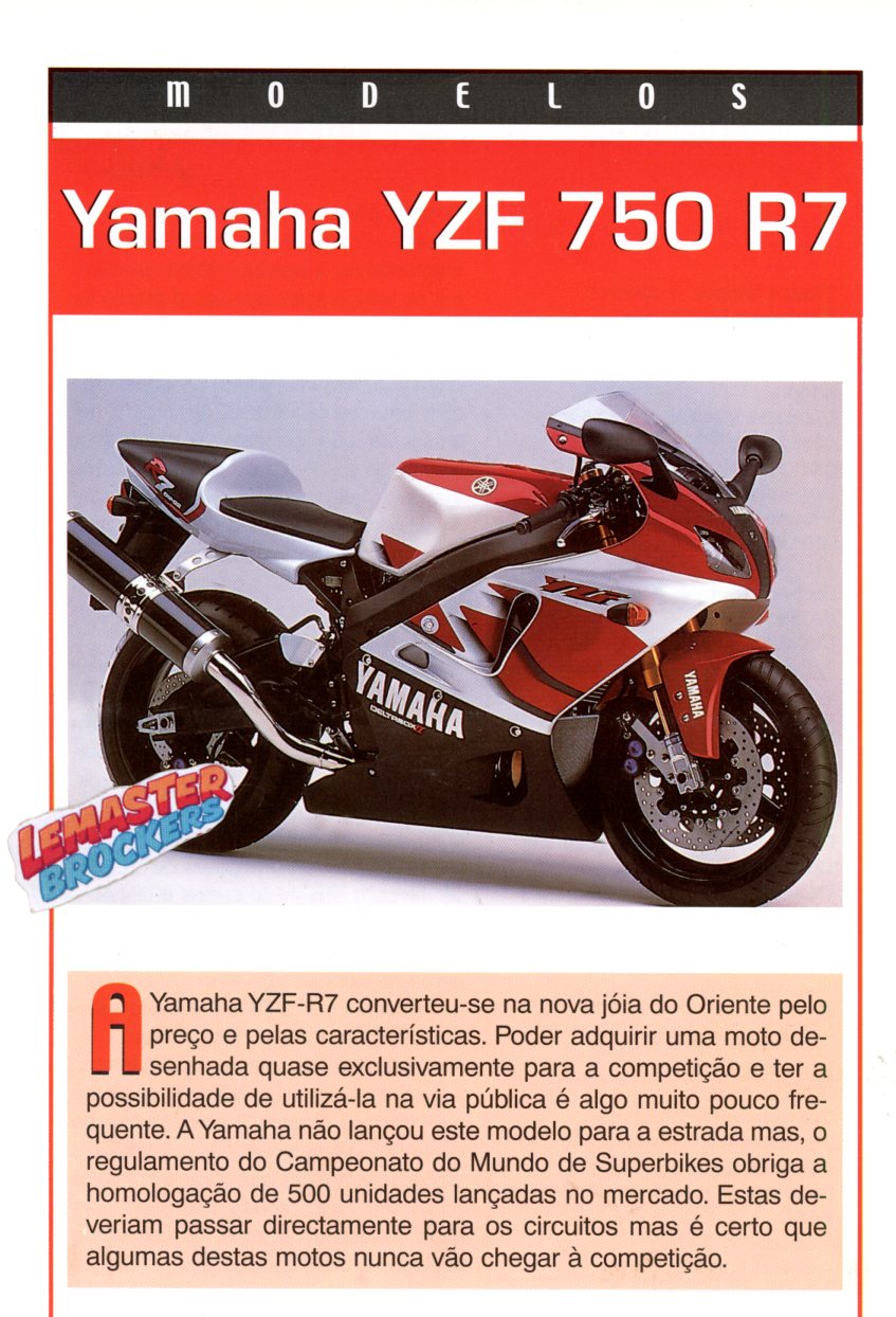 FICHE MOTO YAMAHA YZF 750 R7