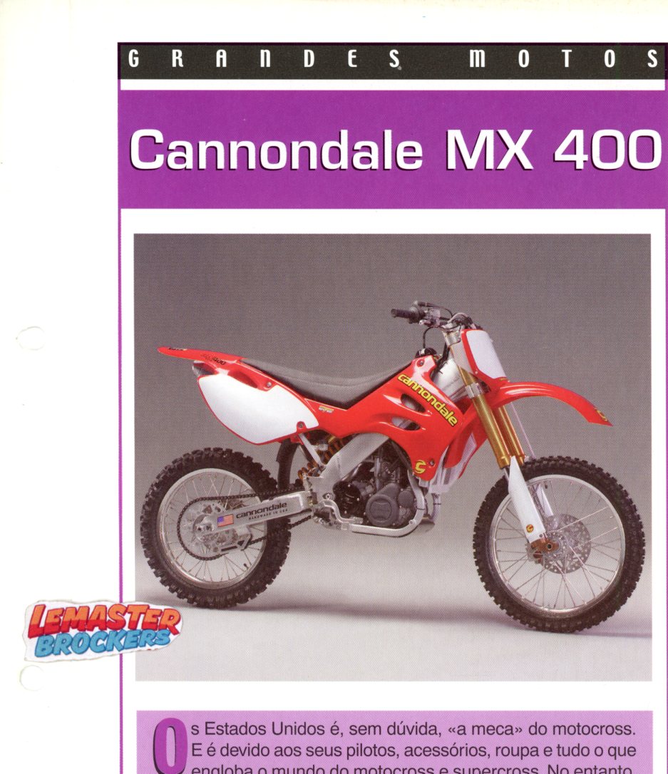 FICHE MOTO CANNONDALE MX400