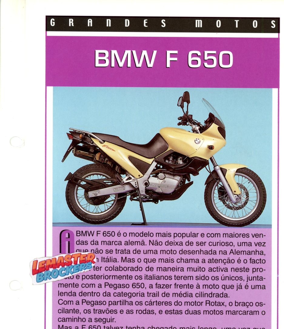 FICHE MOTO BMW F 650