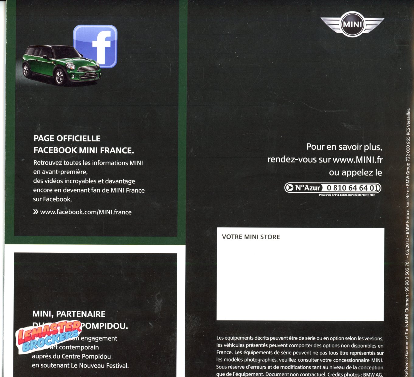 CATALOGUE MINI CLUBMAN GAMME ET TARIFS 01 MARS 2012