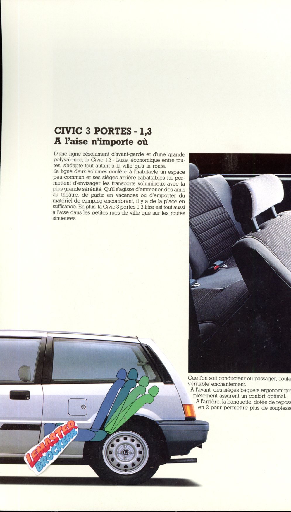 BROCHURE HONDA CIVIC CRX GT GL LUXE SHUTTLE