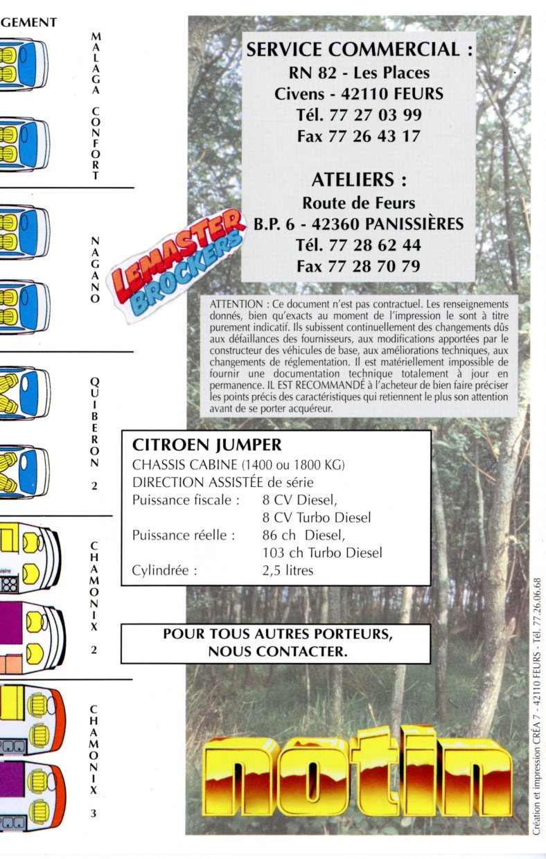 BROCHURE ORIGINAL CAMPING-CAR NOTIN CITROEN JUMPER