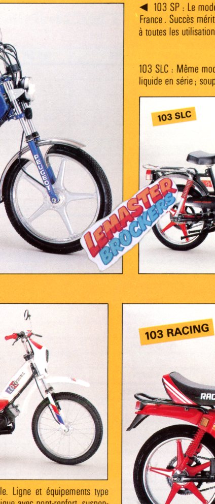 BROCHURE PEUGEOT 103 ZR ZT MV MVL SP SLC CRX RACING