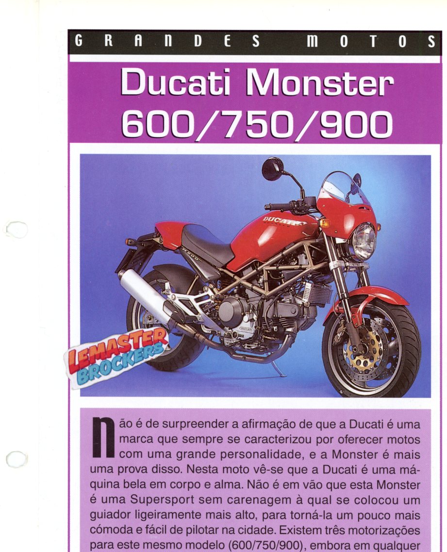 FICHE MOTO DUCATI MONSTER 600 750 900