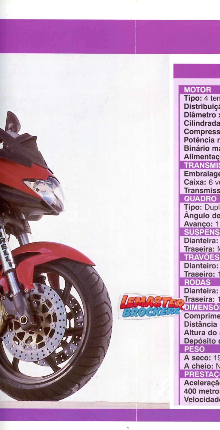 FICHE MOTO CAGIVA RAPTOR