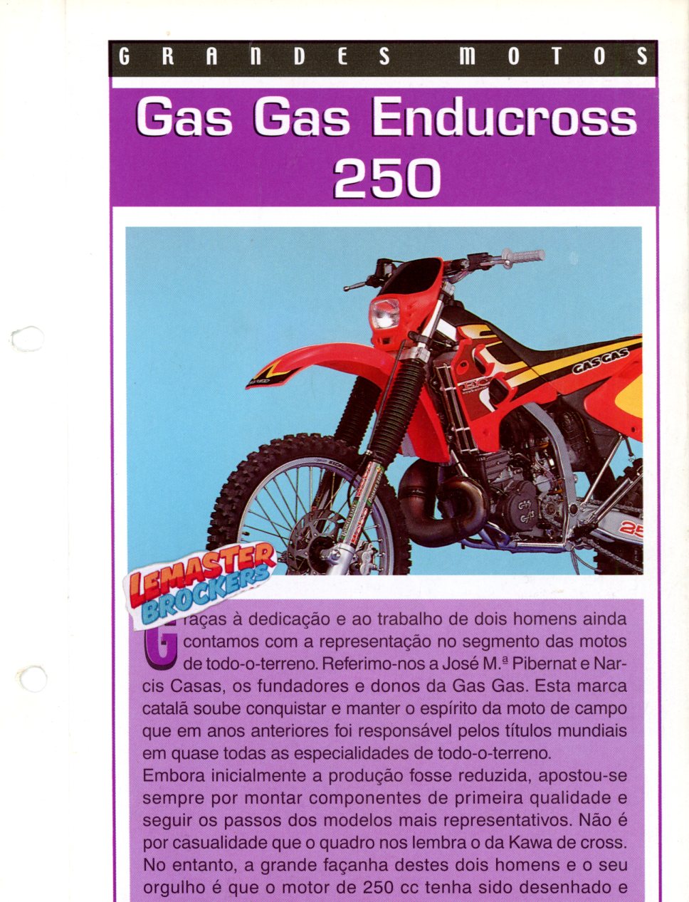 FICHE MOTO GAS GAS ENDUCROSS 250