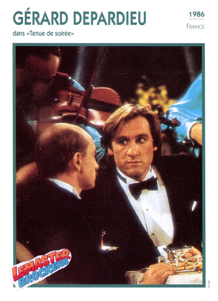 FICHE GERARD DEPARDIEU DANS TENUE DE SOIREE - 1986