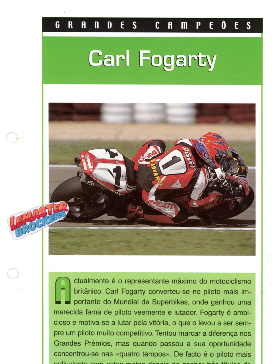 FICHE PILOTE BIOGRAPHIE CARL FOGARTY - FICHES MOTO