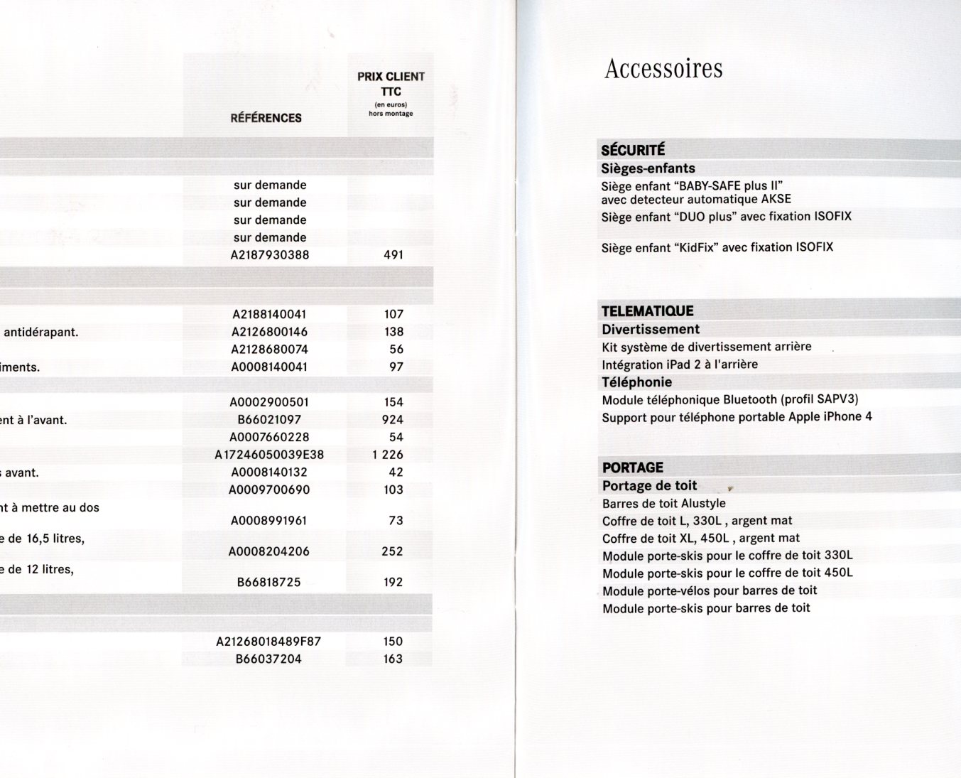 Brochure Mercedes CLS Coupé 2012 – Tarifs et Équipements Originaux