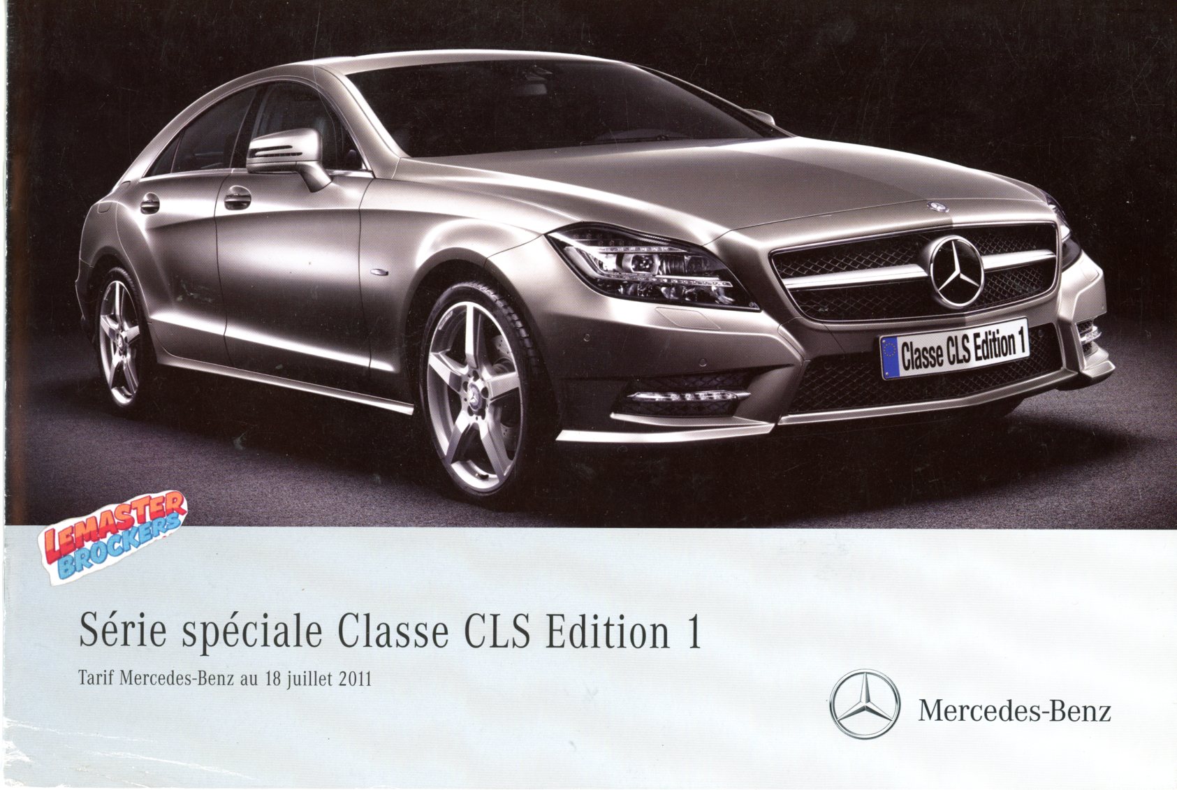 BROCHURE MERCEDES TARIF CLS COUPE EDITION 1 SERIE SPECIAL 2011
