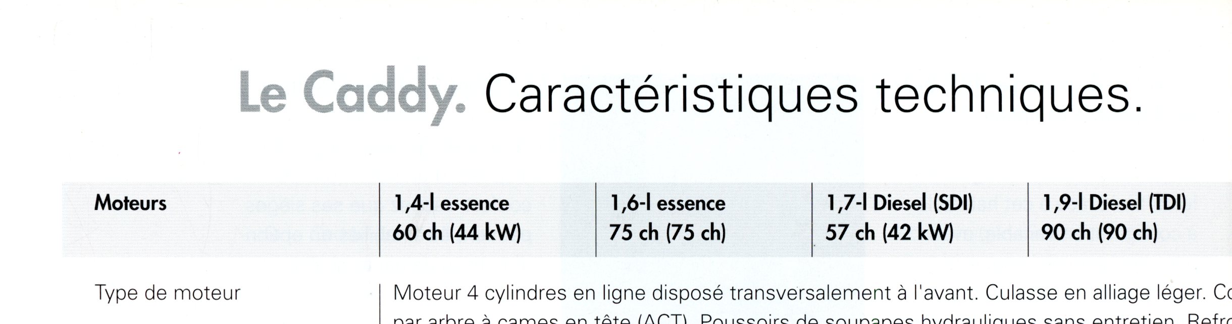 VOLKSWAGEN CADDY 1997