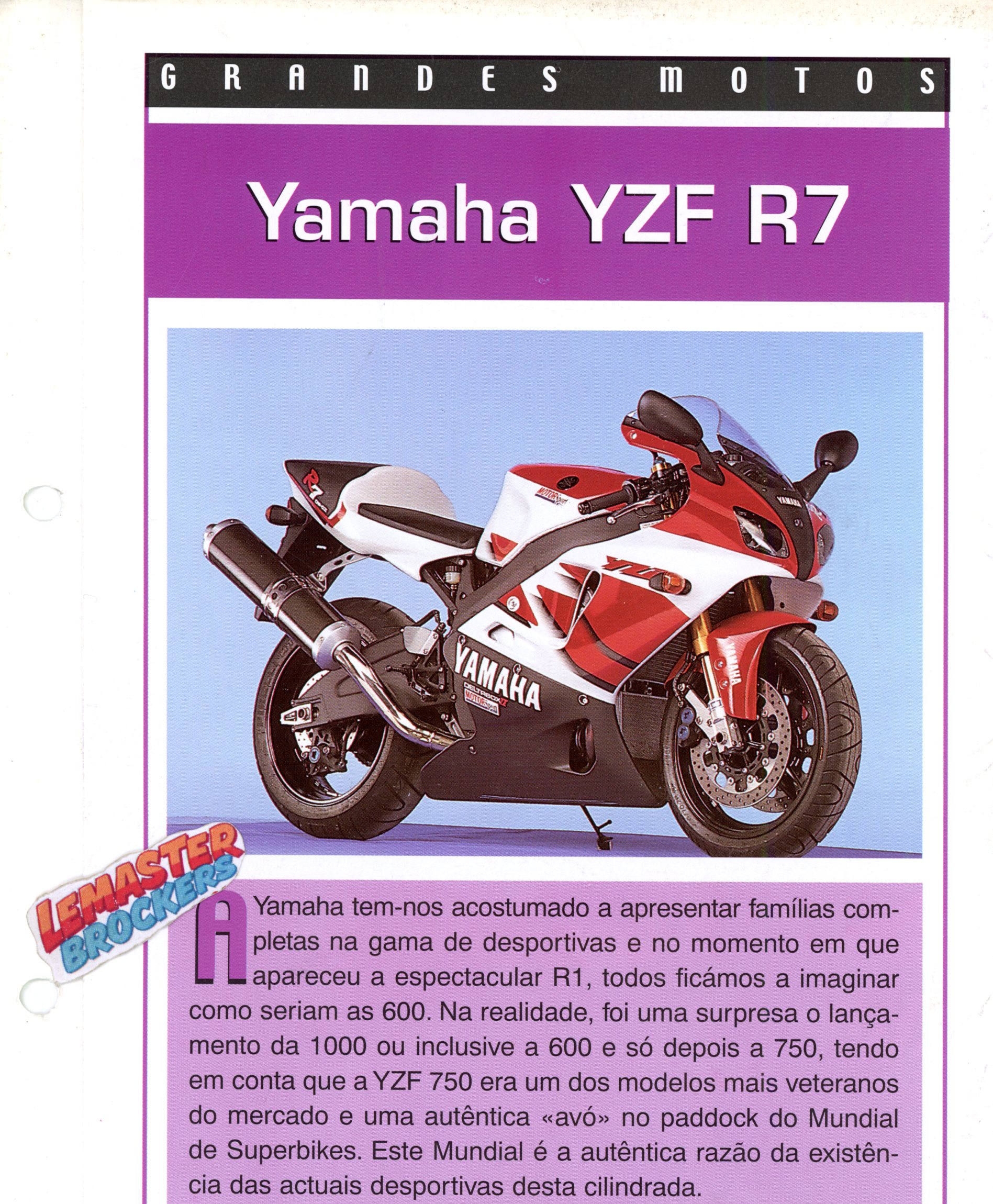 FICHE MOTO YAMAHA YZF R7