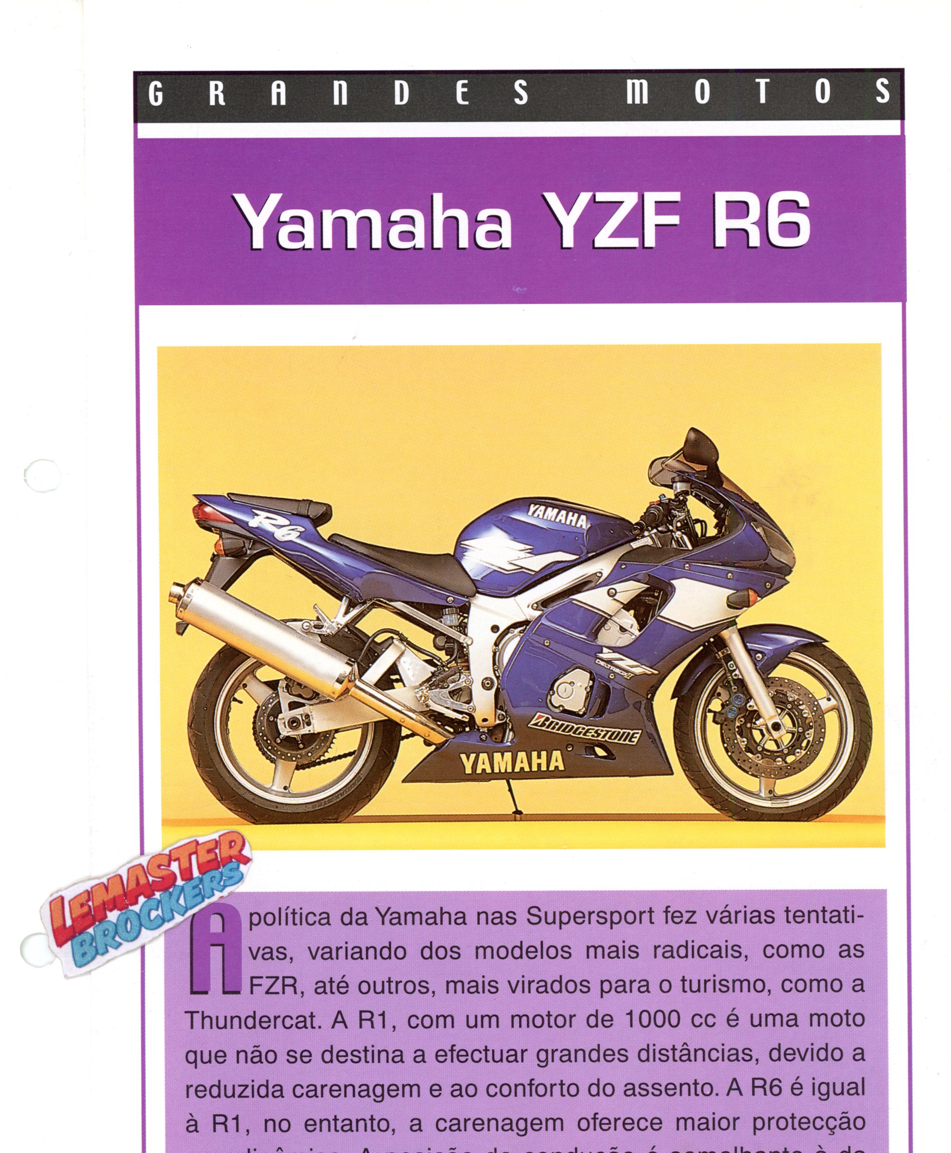FICHE MOTO YAMAHA YZF R6