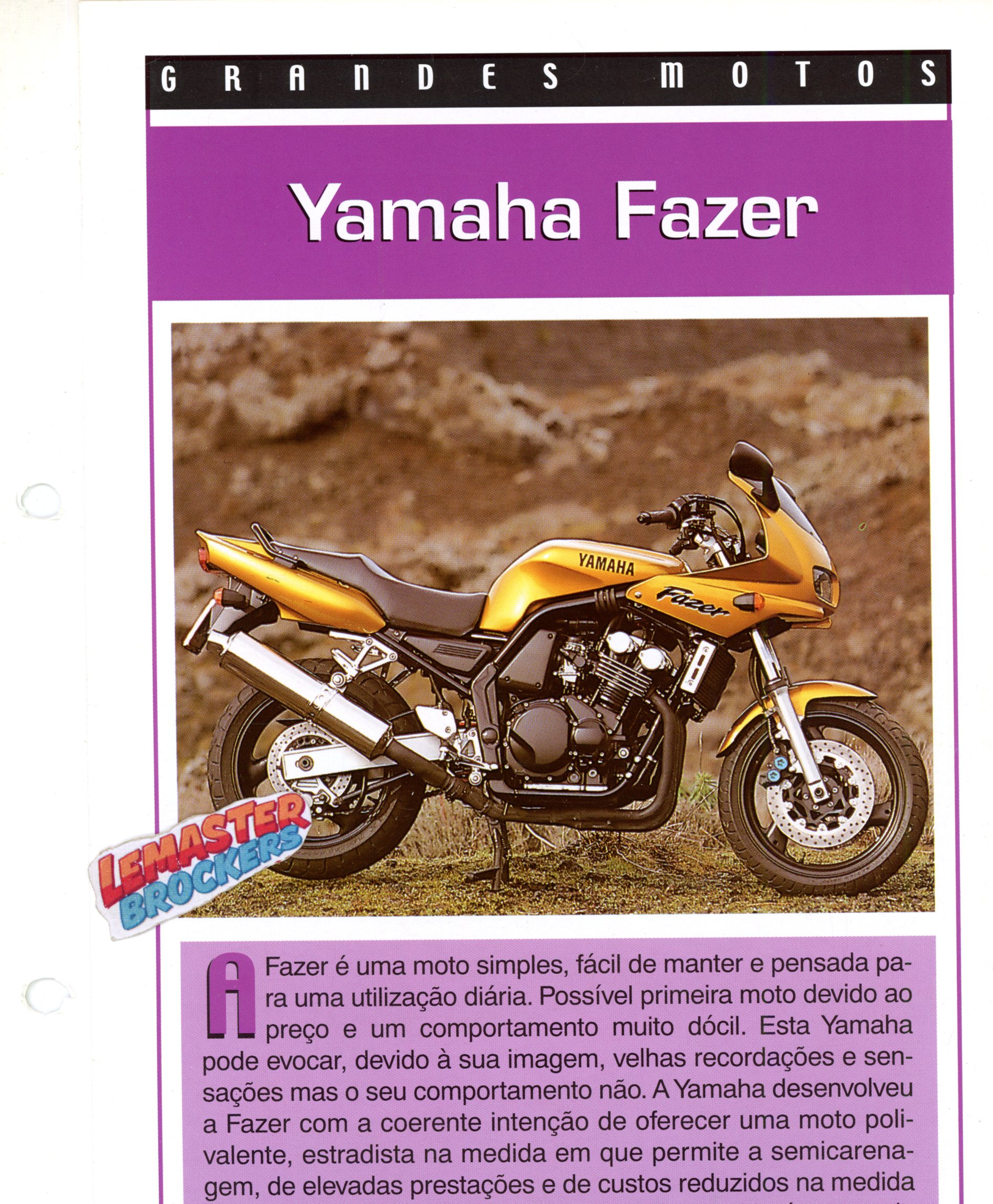 FICHE MOTO YAMAHA FAZER - DOCUMENT DE COLLECTION