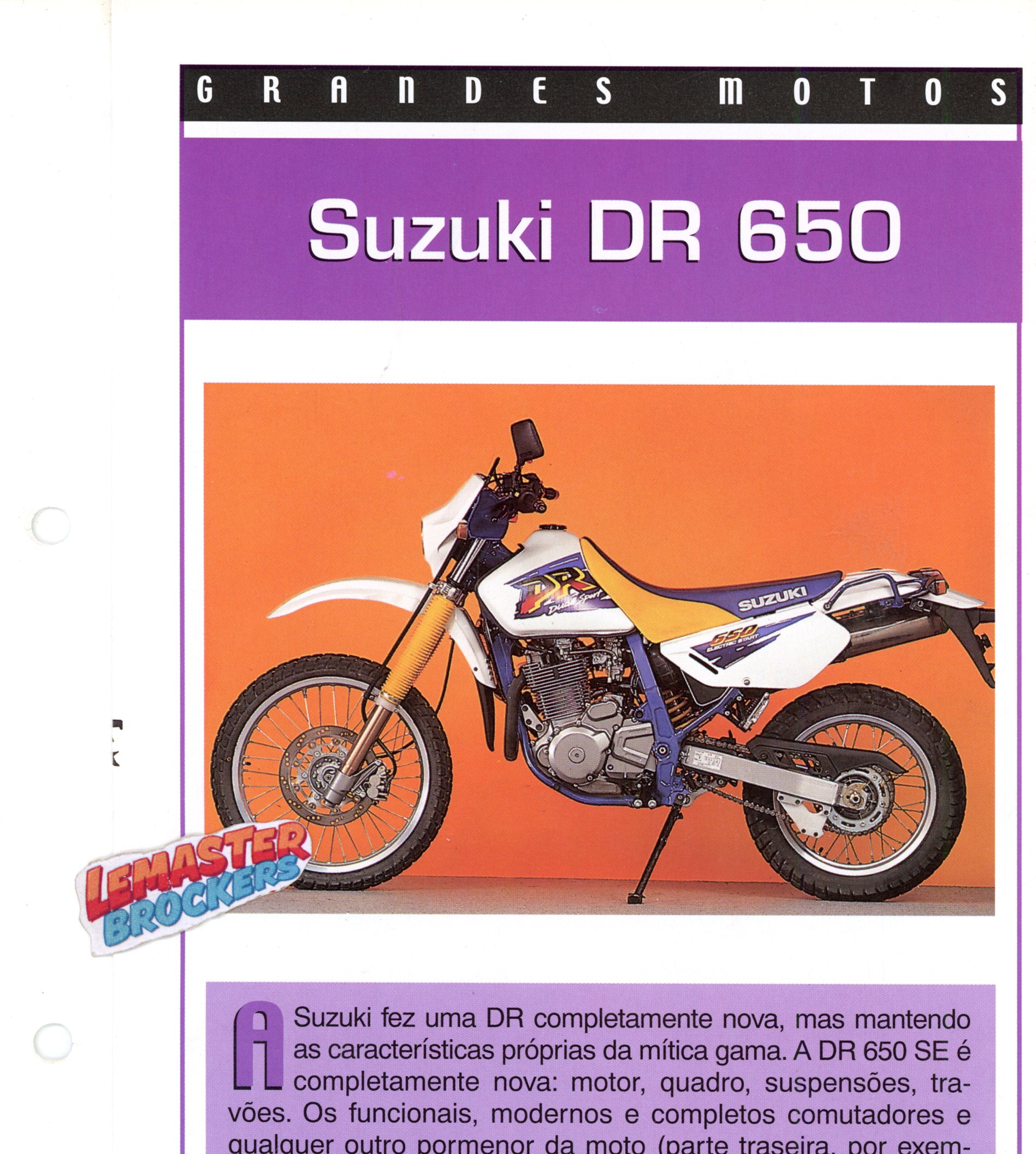 FICHE MOTO SUZUKI DR 650