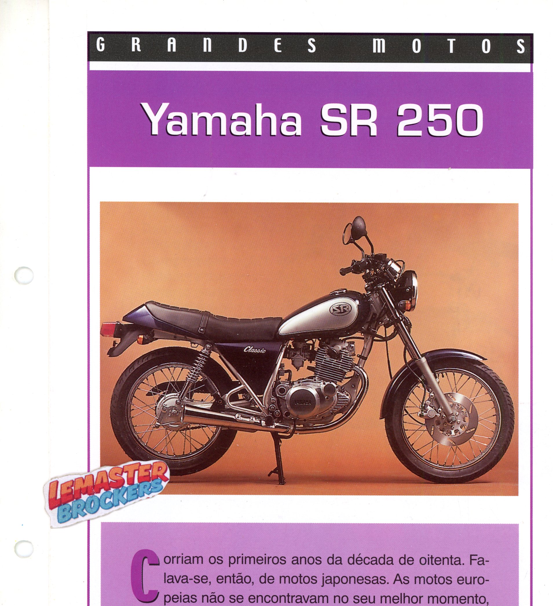 FICHE MOTO YAMAHA SR 250