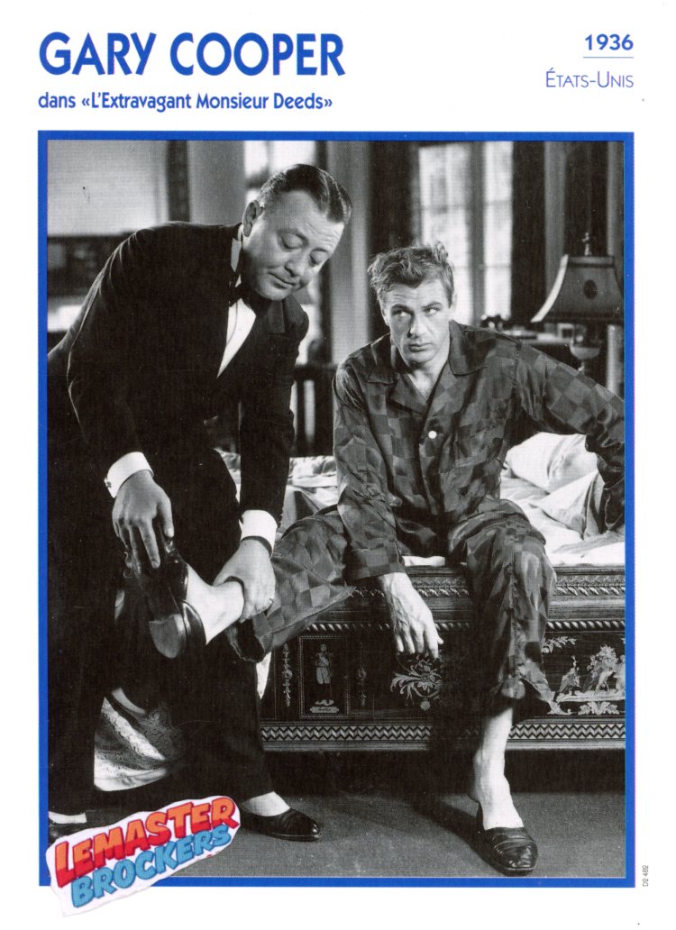 FICHE GARY COOPER DANS EXTRAVAGANT MONSIEUR DEEDS