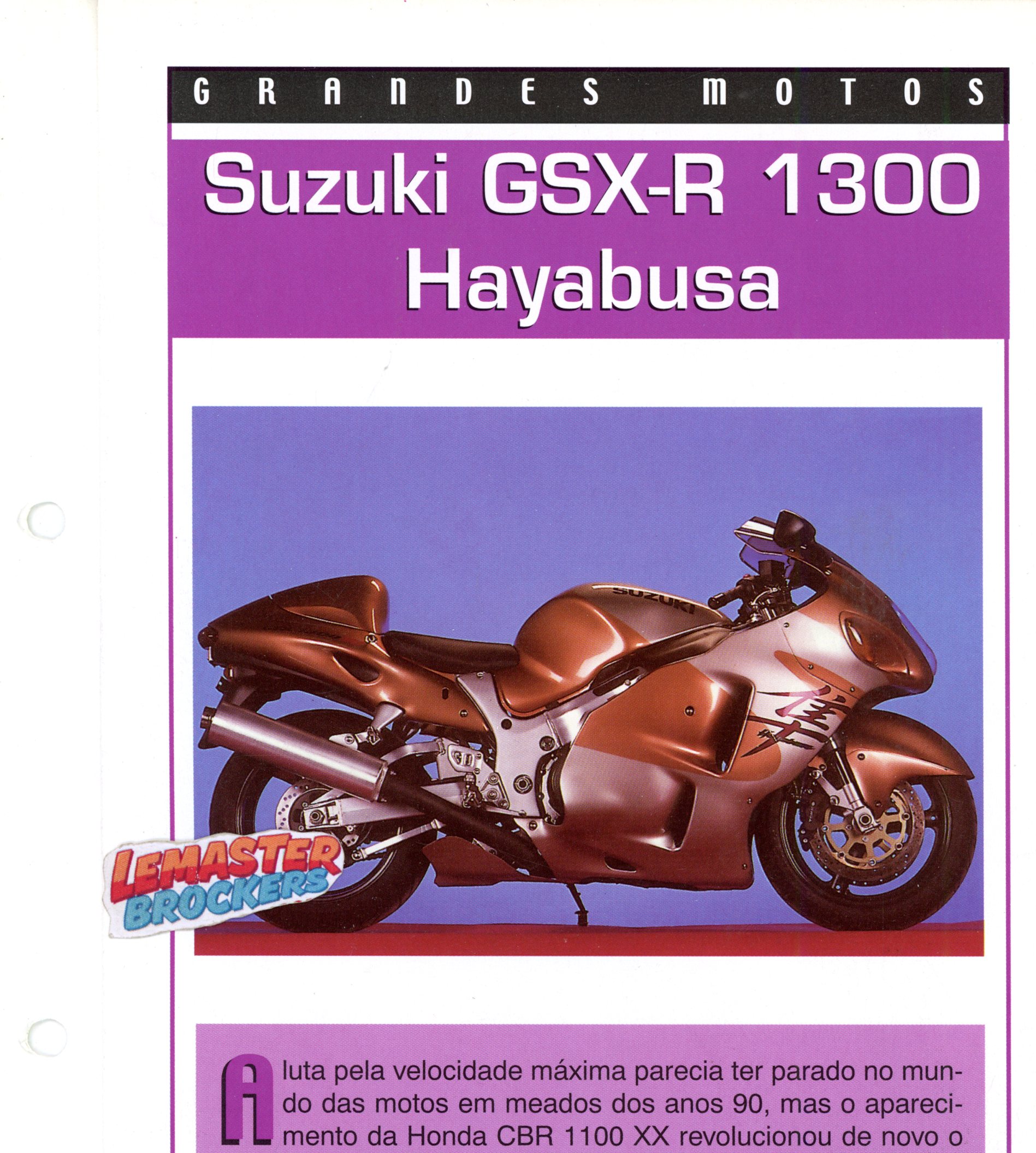 FICHE COLLECTION MOTO SUZUKI GSX-R 1300 HAYABUSA