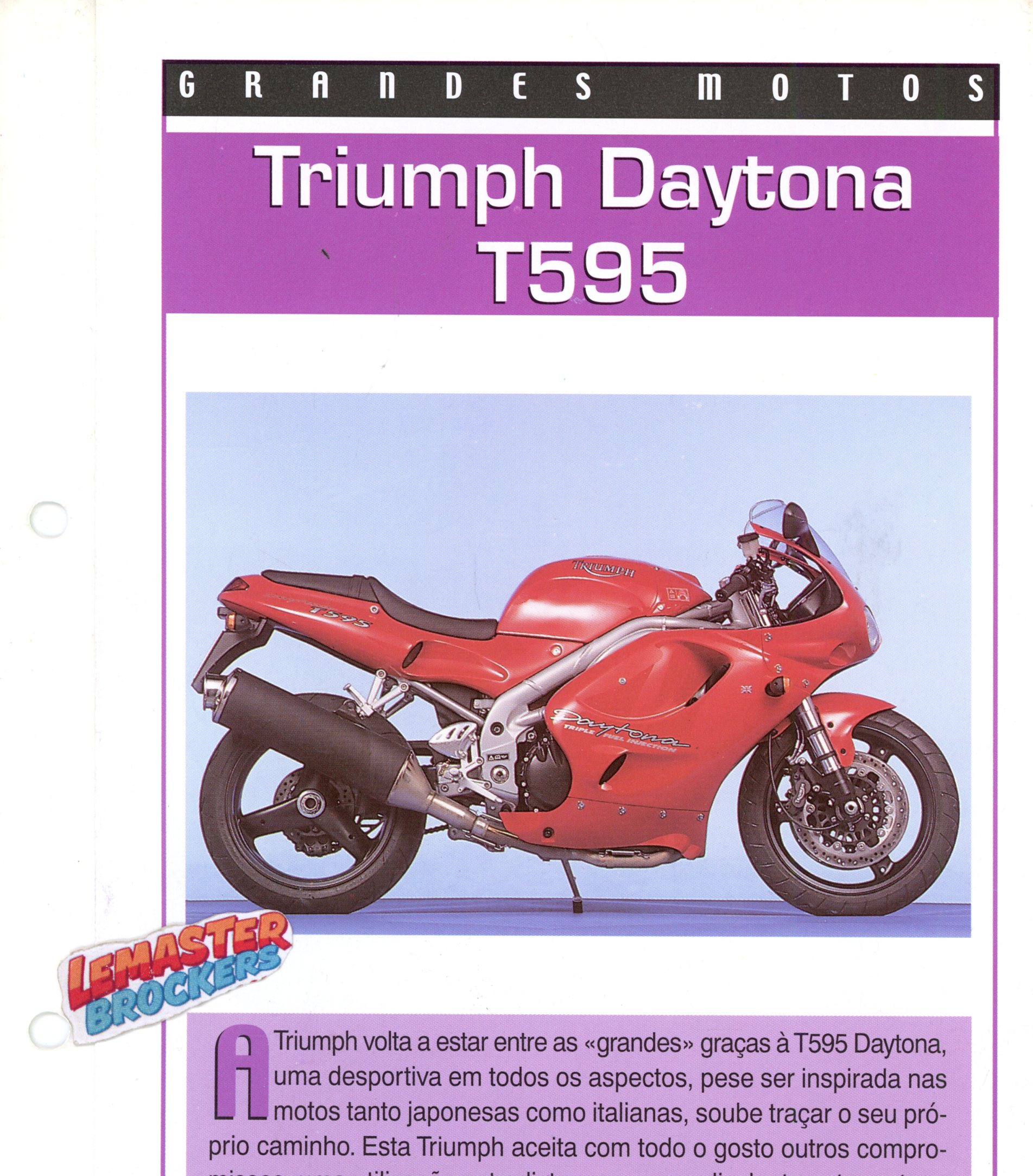 FICHE MOTO TRIUMPH DAYTONA T595