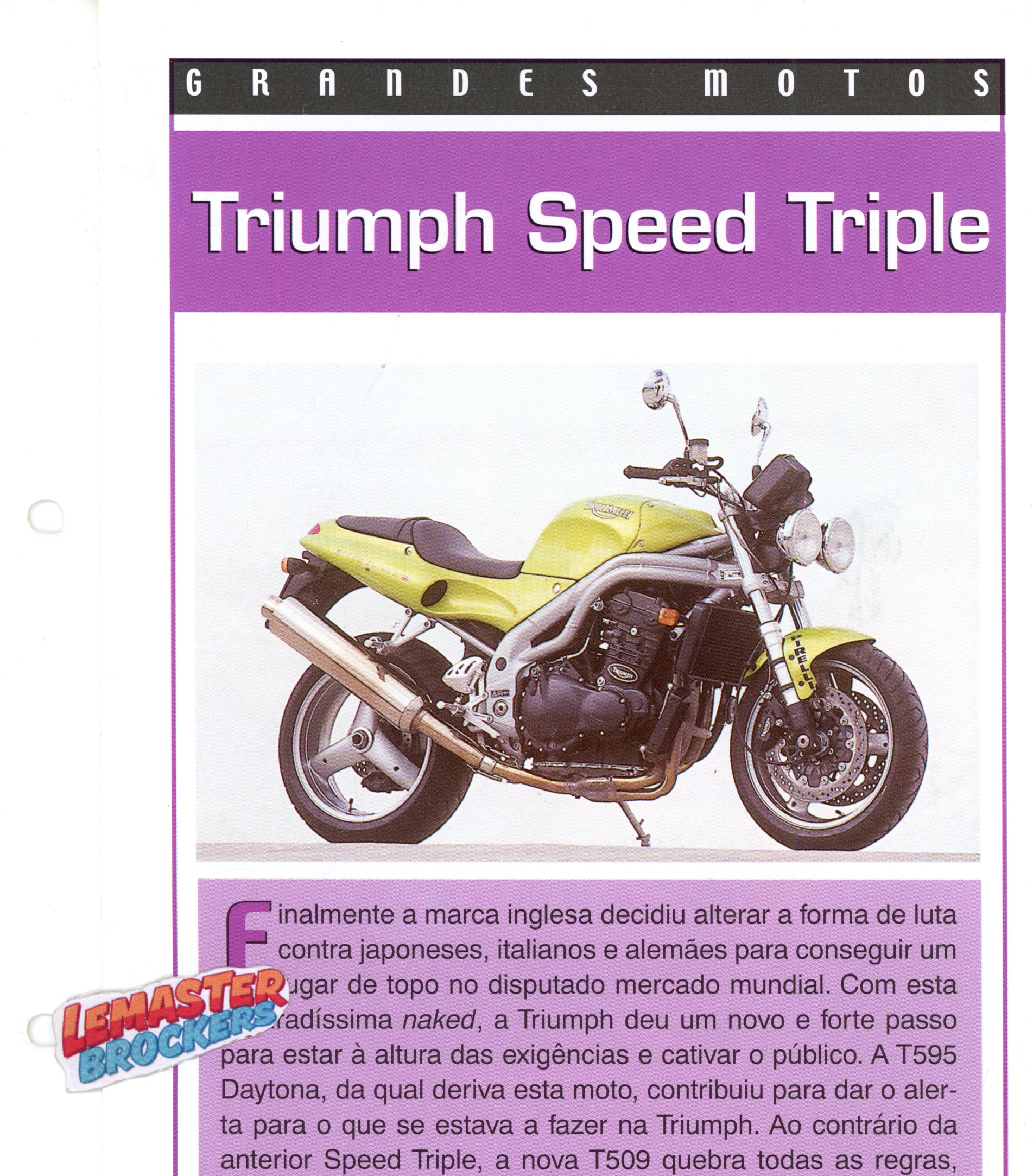 FICHE MOTO TRIUMPH SPEED TRIPLE