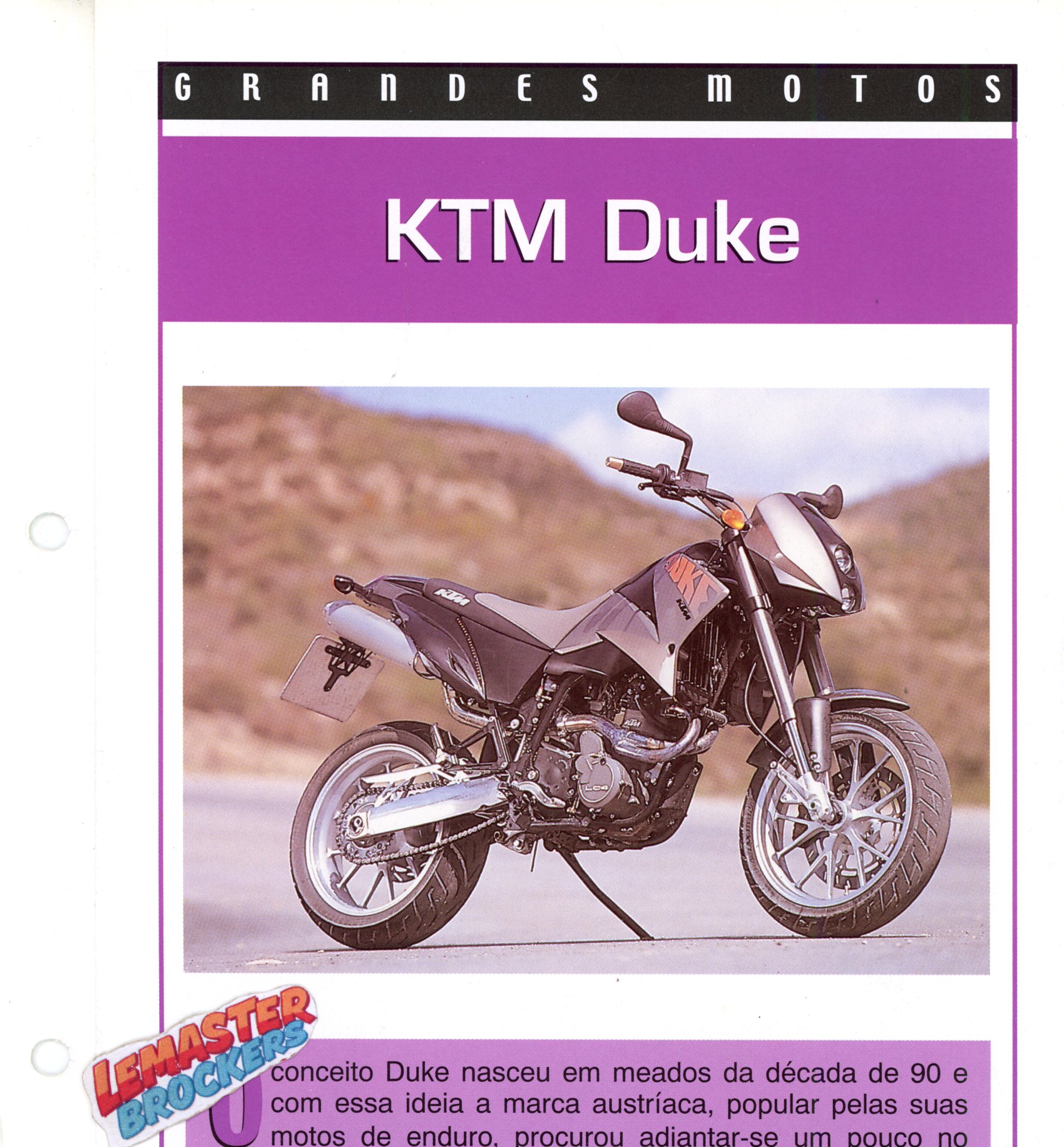 FICHE MOTO KTM DUKE