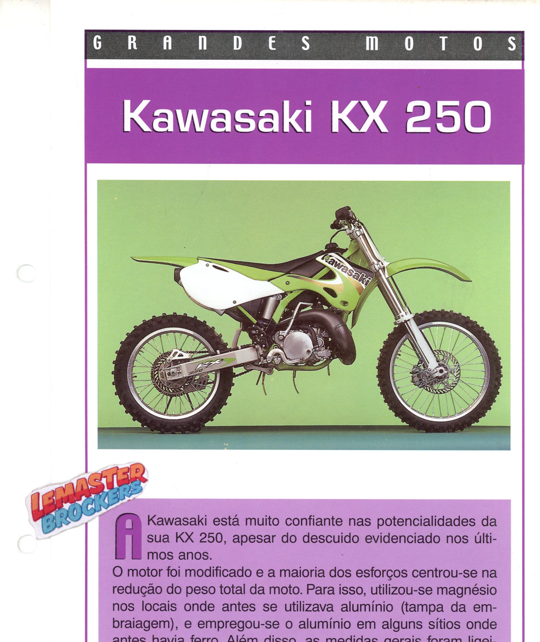 FICHE MOTO KAWASAKI KX250