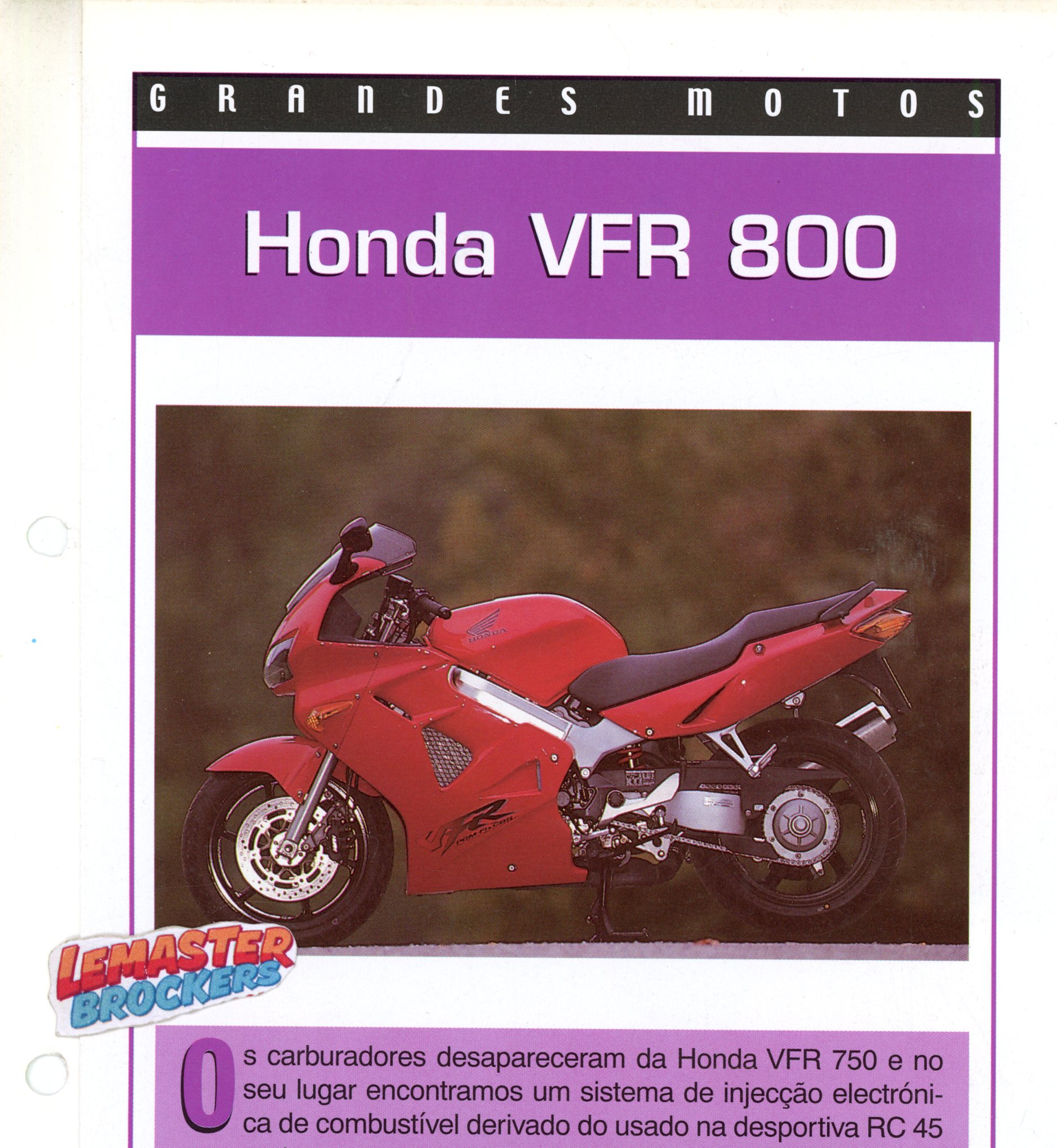FICHE MOTO HONDA VFR800