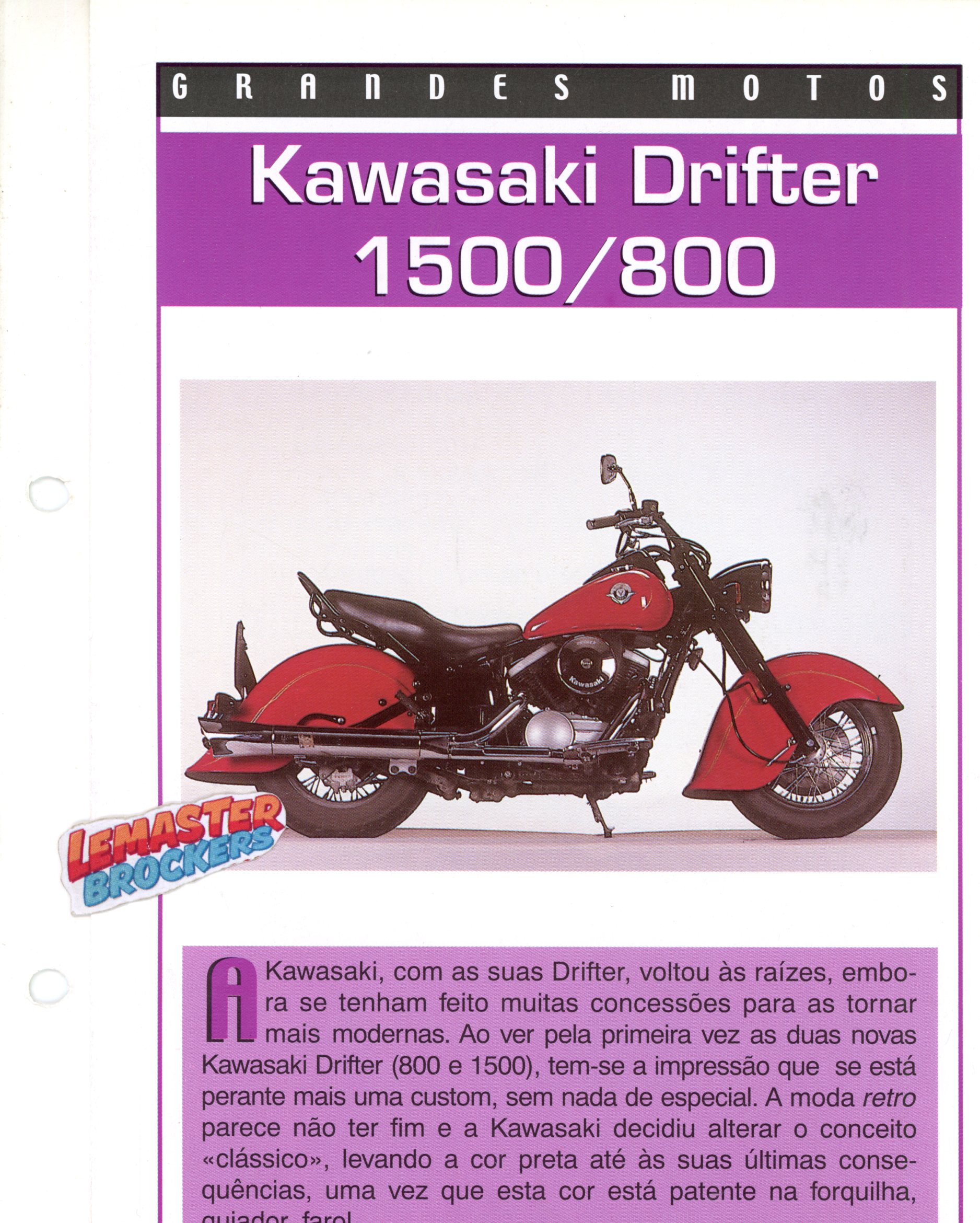 FICHE MOTO KAWASAKI DRIFTER 1500 / 800FICHE MOTO KAWASAKI DRIFTER 1500 / 800