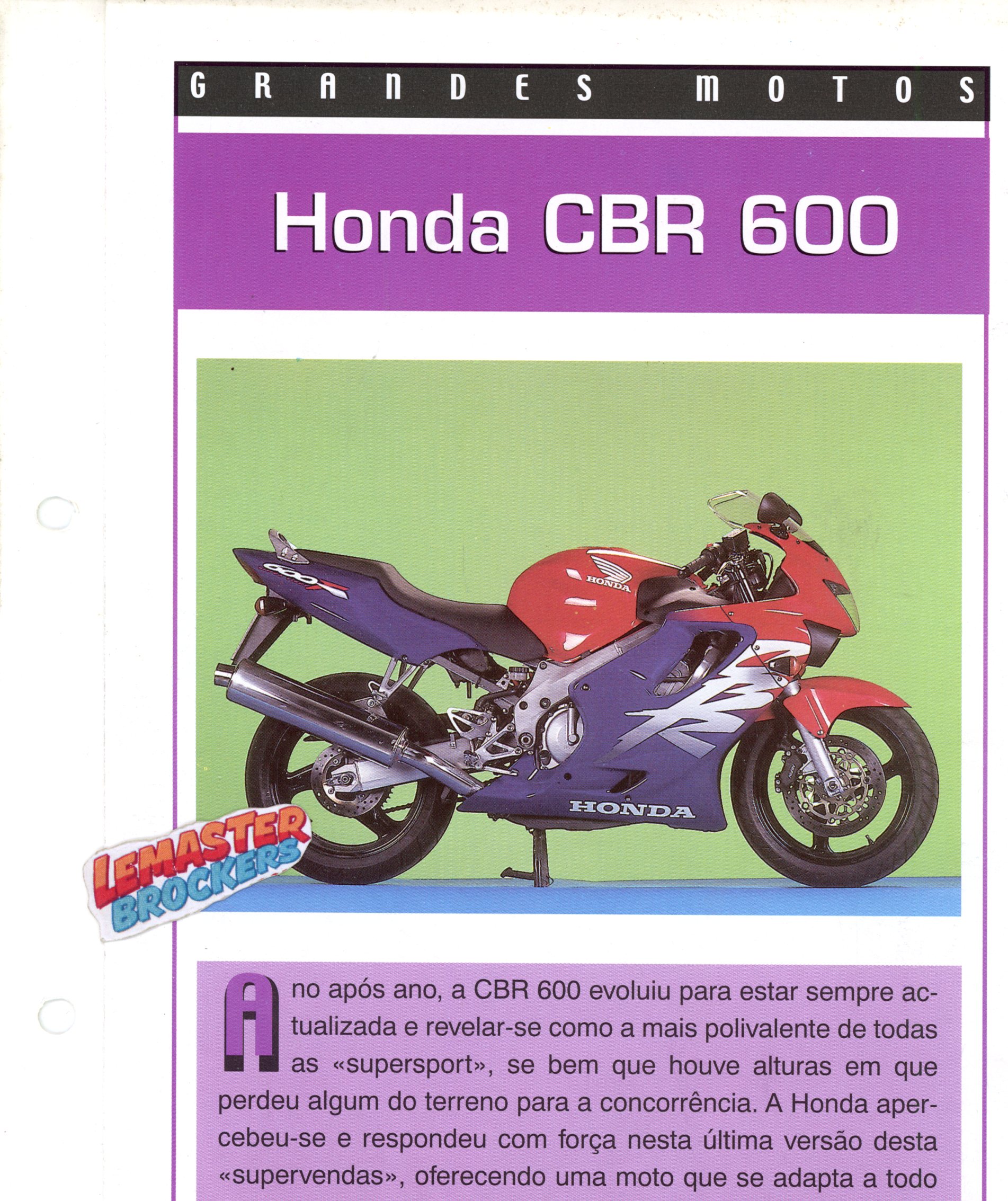 FICHE MOTO HONDA CBR 600