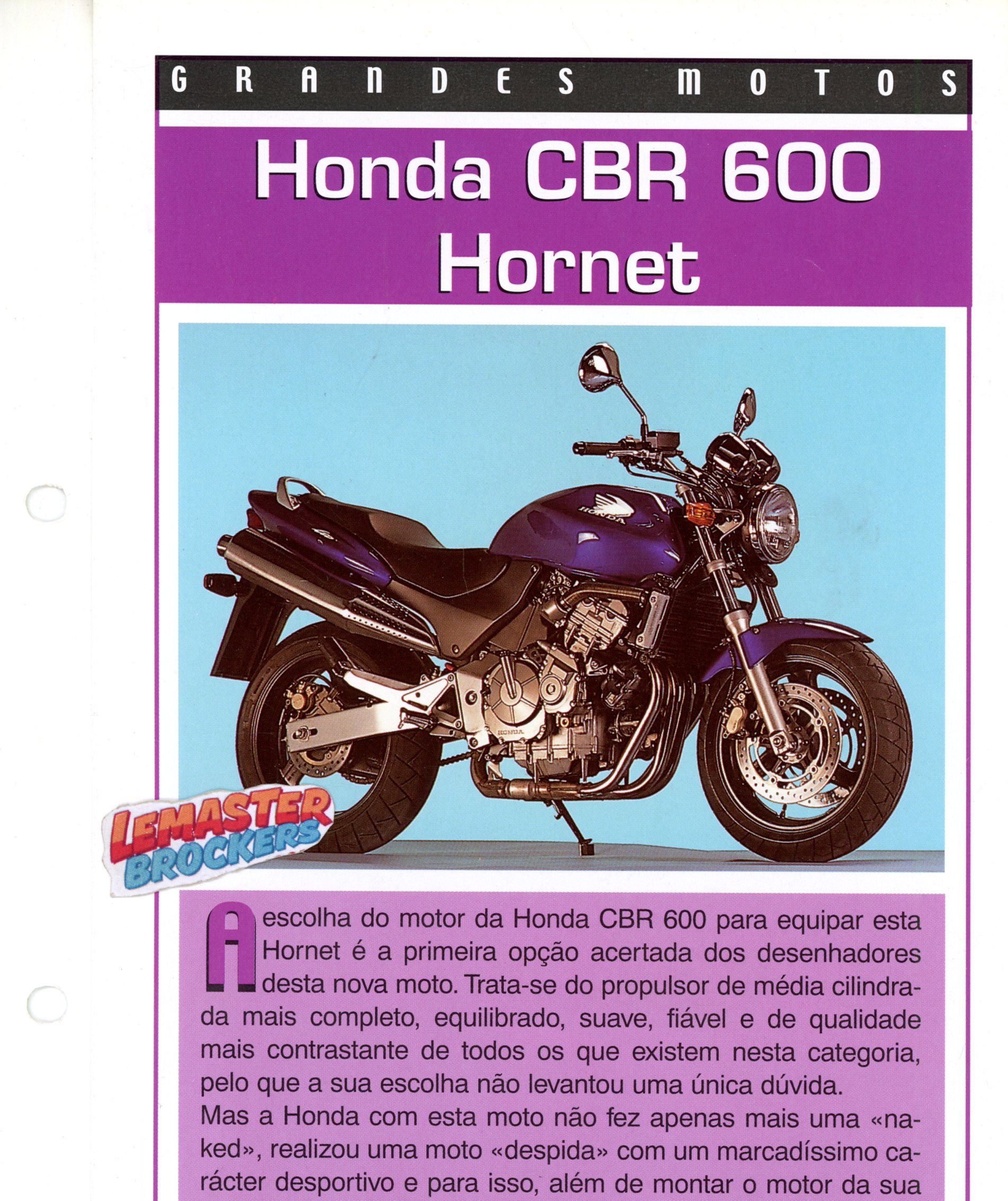 FICHE MOTO HONDA CBR600 HORNET