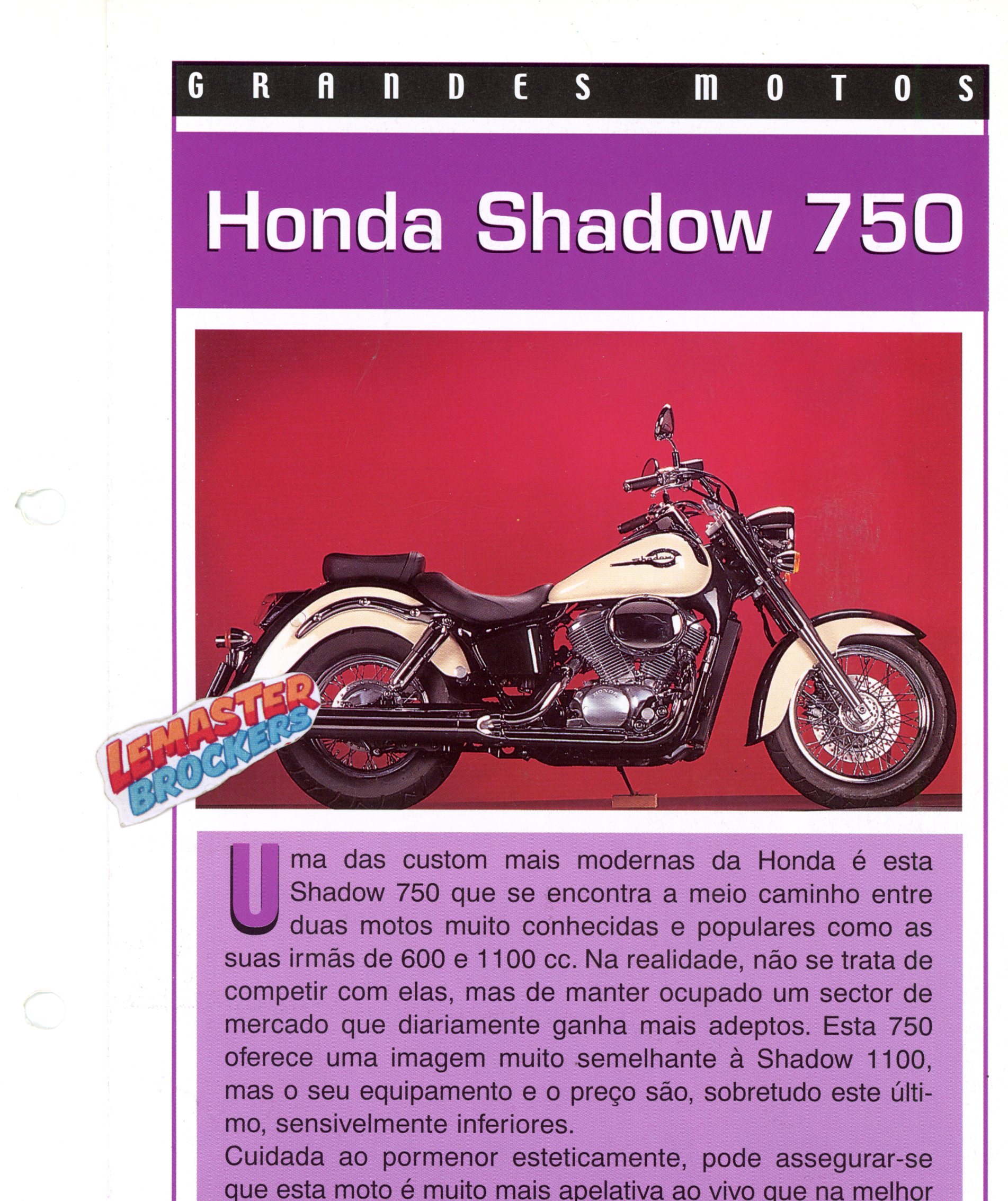 FICHE MOTO HONDA SHADOW 750