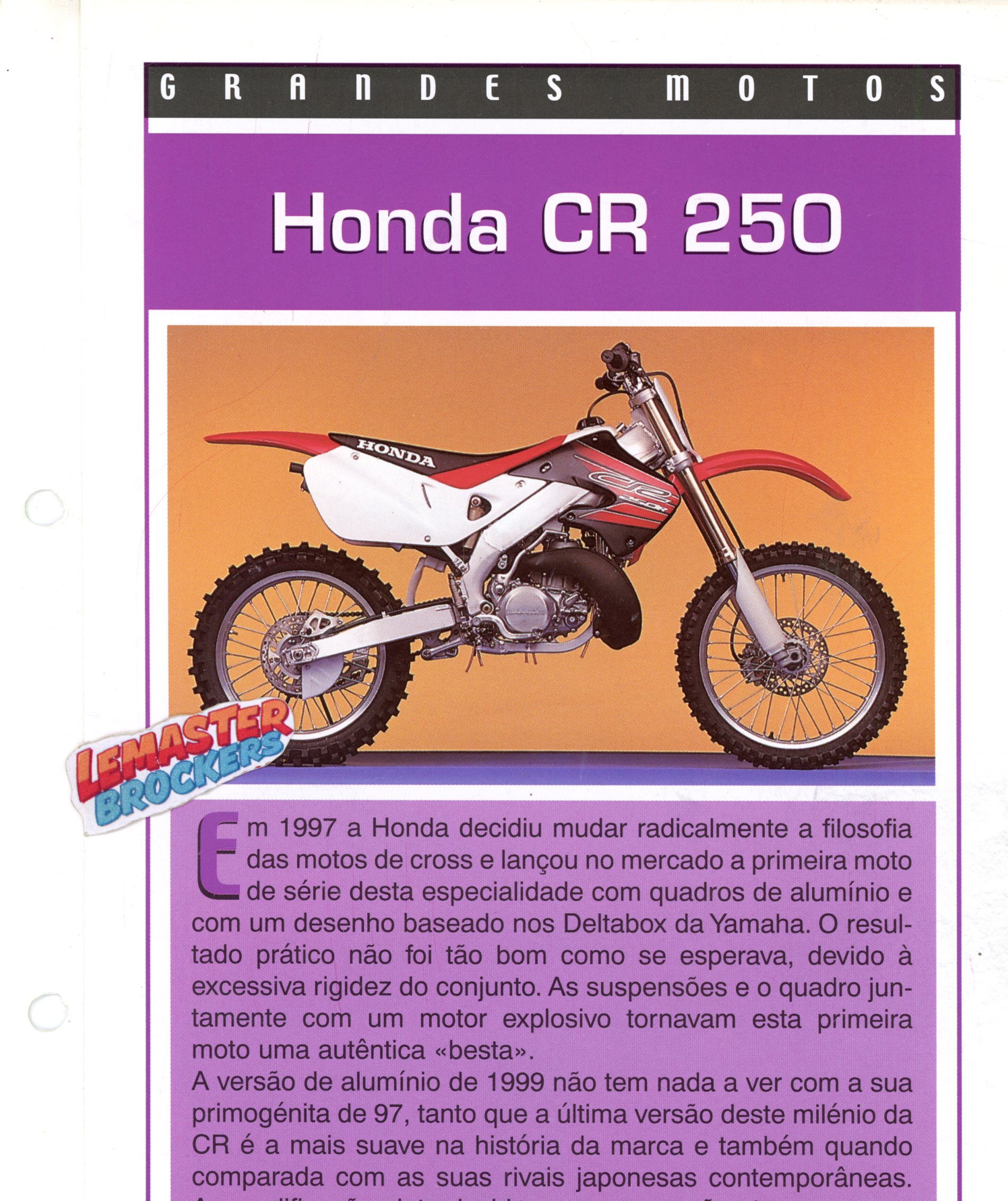 FICHE MOTO HONDA CR250