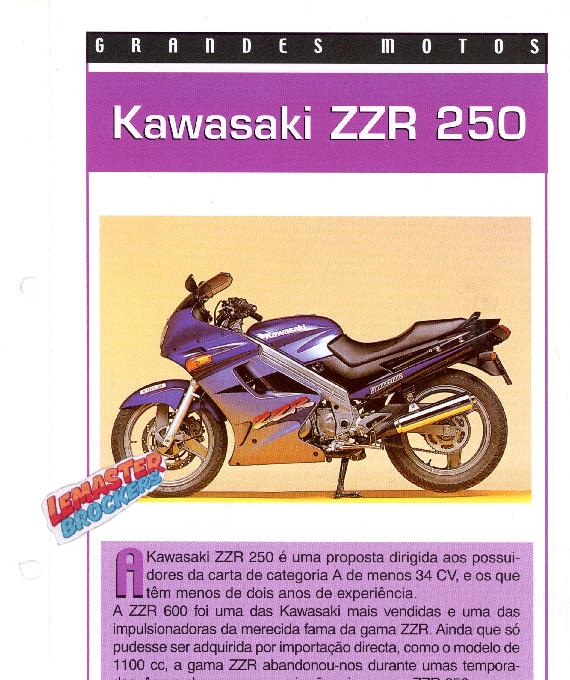 FICHE MOTO KAWASAKI ZZR250