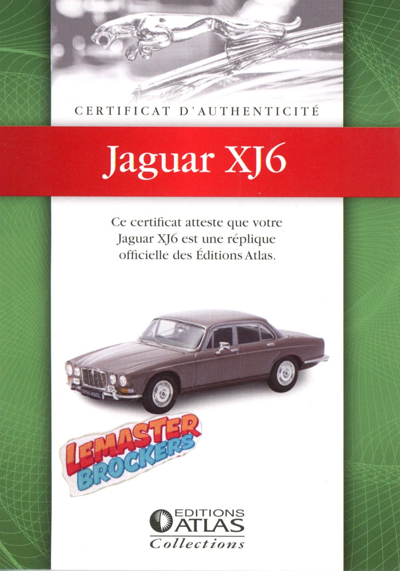 FICHE DE CERTIFICAT DAUTHENTICITÉ JAGUAR XJ6
