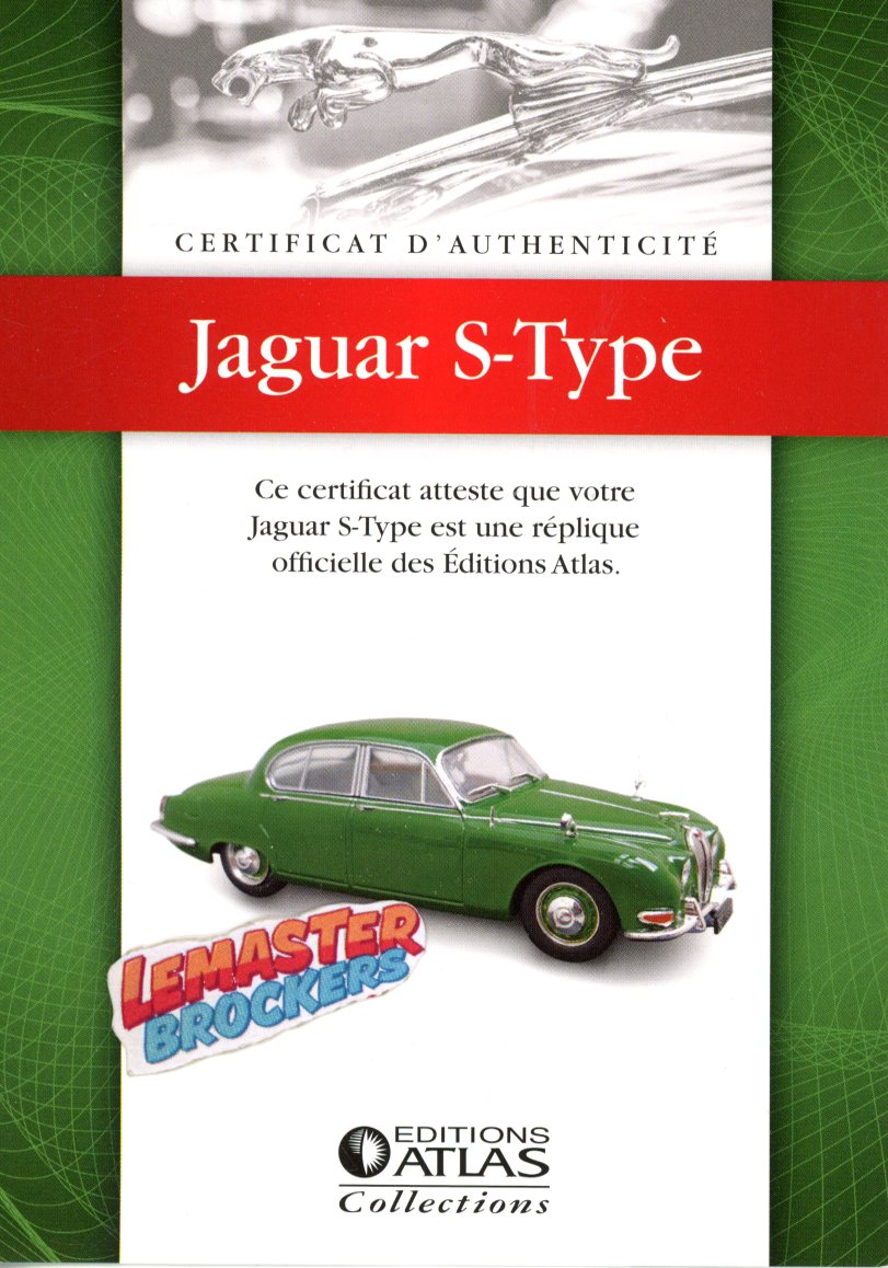 FICHE DE CERTIFICAT DAUTHENTICITÉ JAGUAR S-TYPE