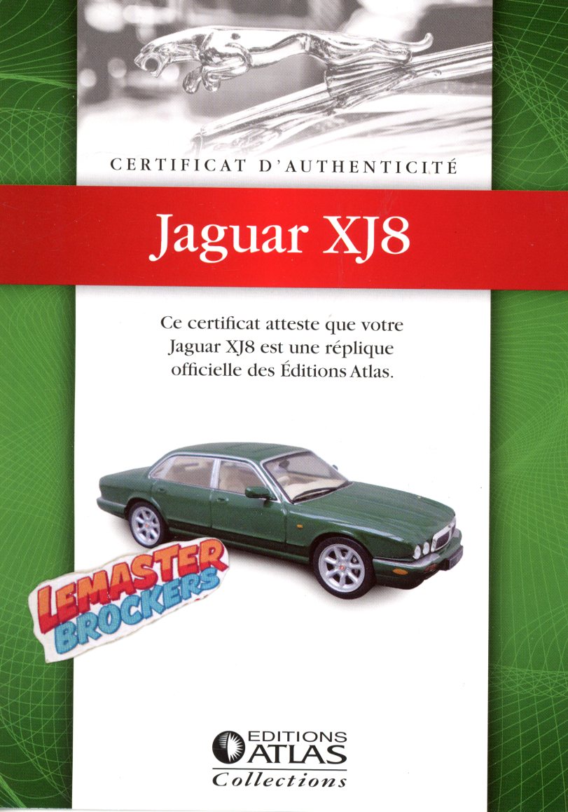 CERTIFICAT DAUTHENTICITÉ JAGUAR XJ8