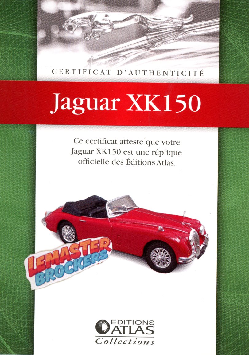 CERTIFICAT DAUTHENTICITÉ JAGUAR XK 150