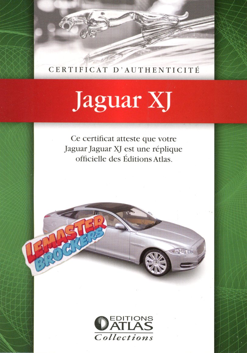CERTIFICAT DAUTHENTICITÉ JAGUAR XJ