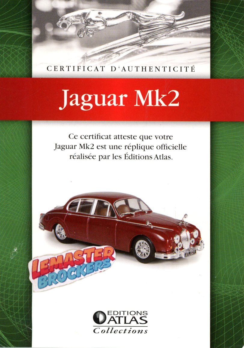 CERTIFICAT DAUTHENTICITÉ JAGUAR MK2