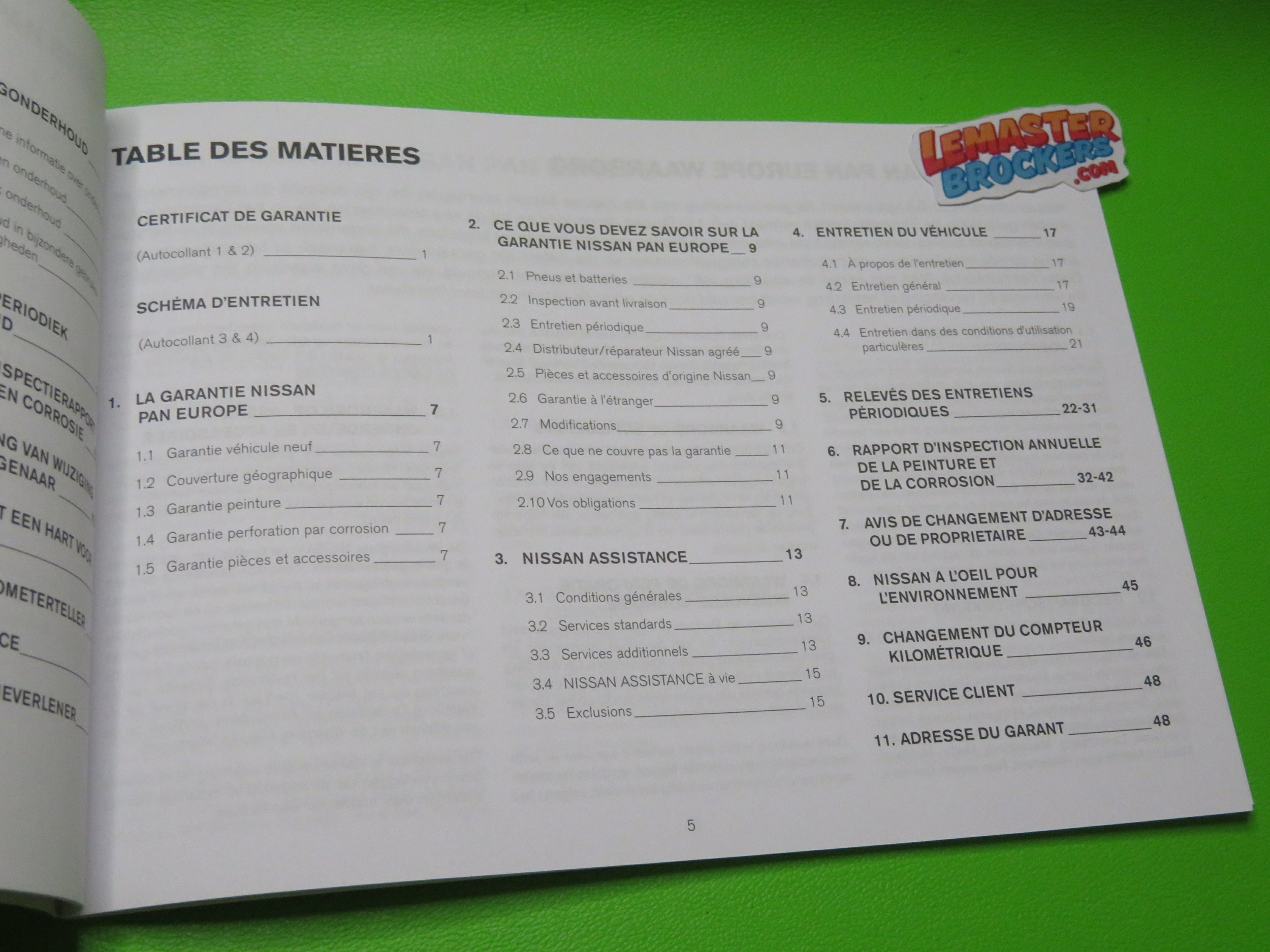 SUIVI DENTRETIEN NISSAN ET CARNET DE GARANTI ORIGINAL NISSAN