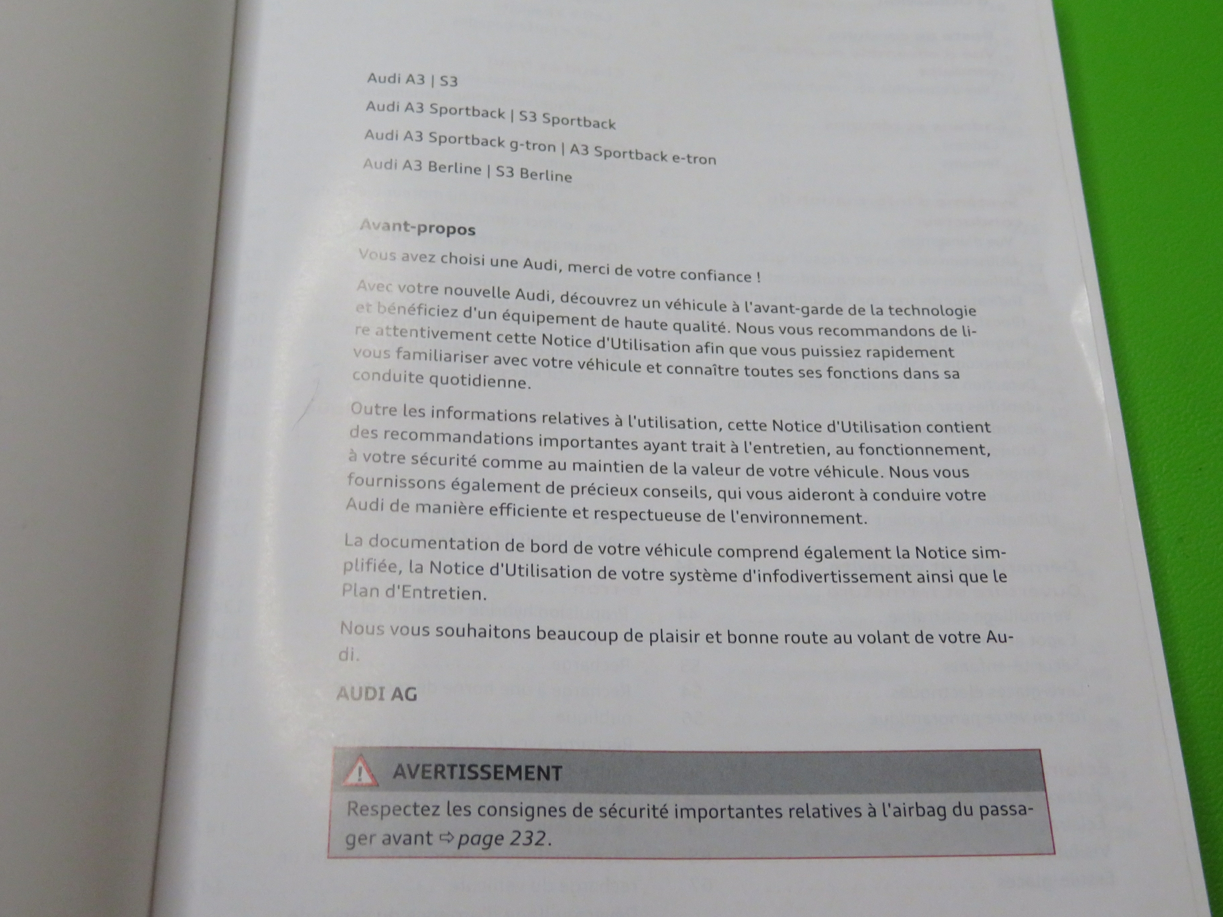 NOTICE DUTILISATION AUDI A3 S3 EDITION 2014 ORIGINAL