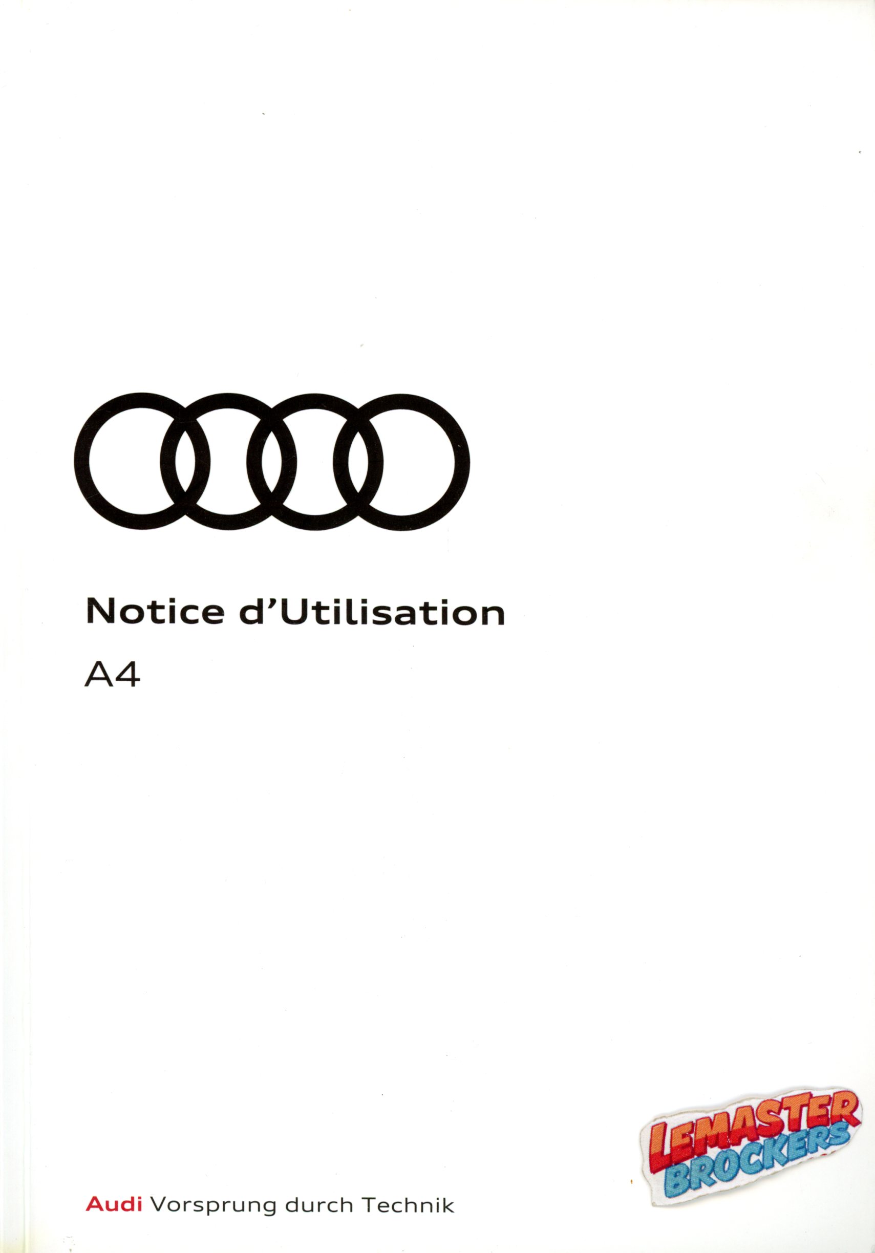 NOTICE DUTILISATION AUDI A4 EDITION 2017 ORIGINAL