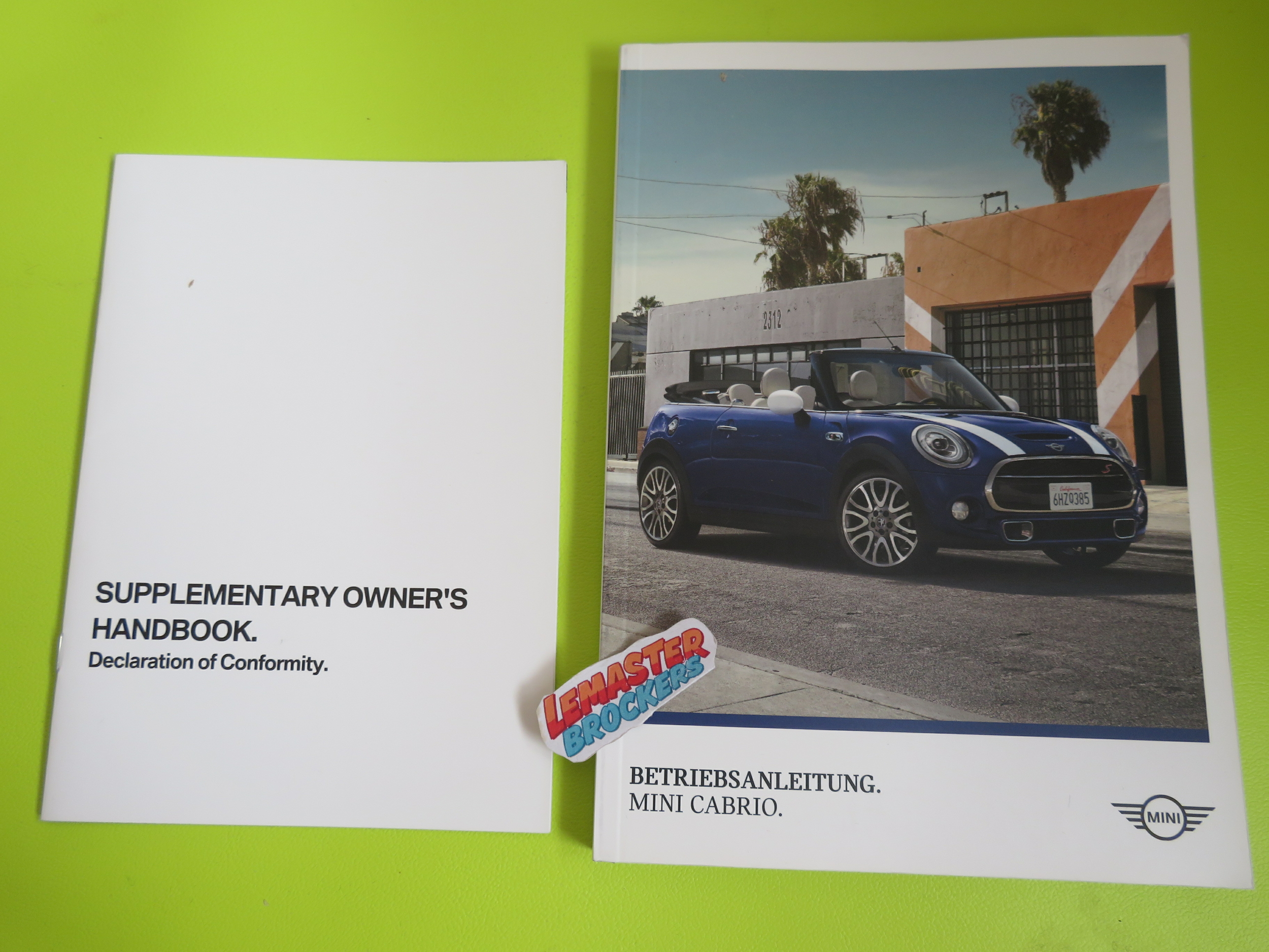 MANUEL NOTICE MINI CABRIOLET ORIGINAL EN ALLEMAND