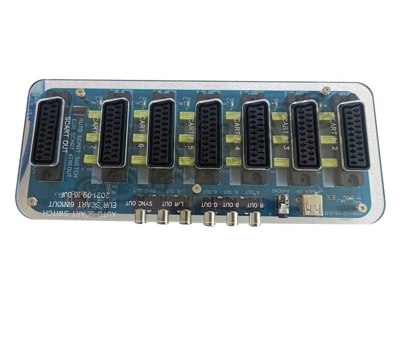 DISTRIBUTEUR PERITEL VIDEO SCART 7 EN 1 AVEC COMMUTATEUR