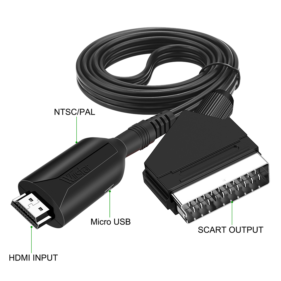 ADAPTATEUR CONVERTISSEUR HDMI VERS PERITEL POUR TV CRT VHS