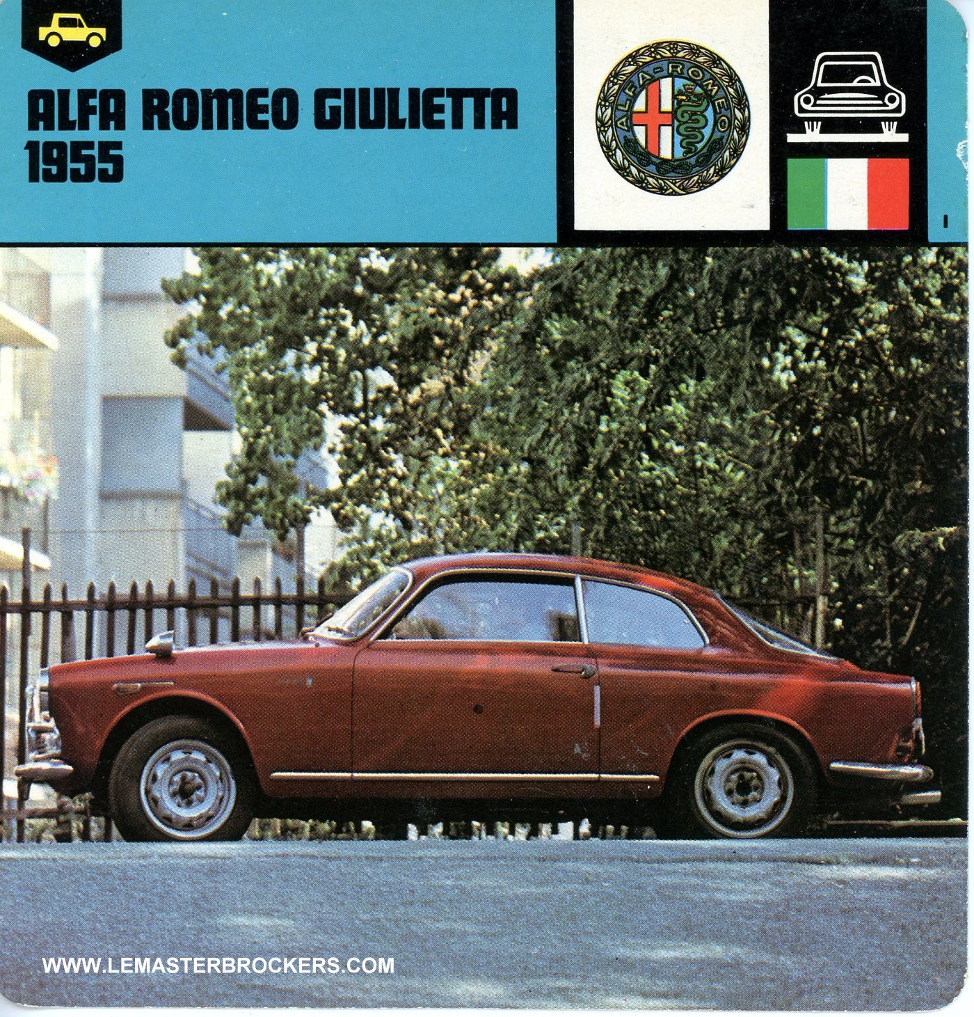 FICHE AUTO ALFA ROMEO GIULETTA - 1955