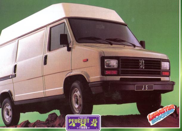 FICHE COLLECTION PEUGEOT J5 4X4 1989